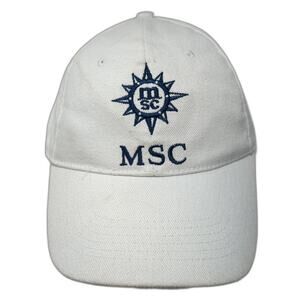 MSC Slideback 5 Panel Cap White One Size Adjustable Embroidered Vented Holes